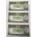 AUSTRALIA 1961 . ONE 1 POUND BANKNOTE . CONSECUTIVE TRIO . COOMBS/ WILSON
